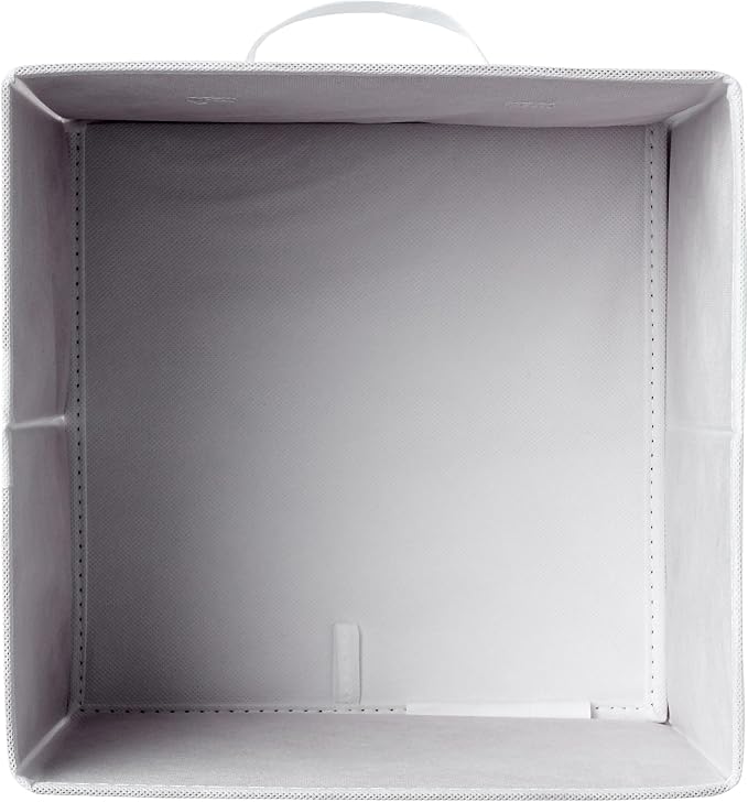 Amazon Basics Collapsible Fabric Storage Cubes Organizer with Handles, Sturdy Storage Bins, White, 10.5-x-10.5-x-11-inch, 6-Pack - Image 3