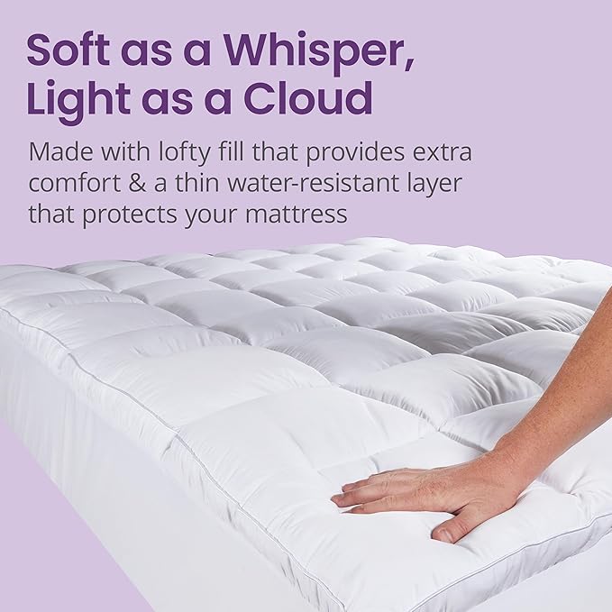 SafeRest CloudGuard - Cal King Size Hybrid Mattress Protector & Pad (Extra Padded) - Waterproof Quilted Pillow Top Mattress Cover - Thick, Plush & Fitted Mattress Topper for Bed