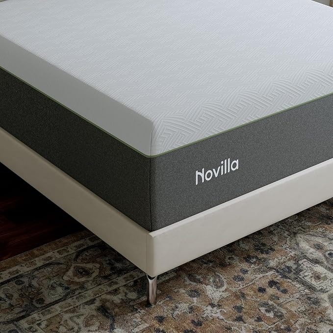 Novilla Bliss Green Tea Memory Foam Twin XL Mattress, 10 Inch XL Twin Mattress for Kids for Refreshing Sleep with Cool-Touch Nylon Cover, Zone Support & Pain Relief with CertiPUR-US Certified Foams
