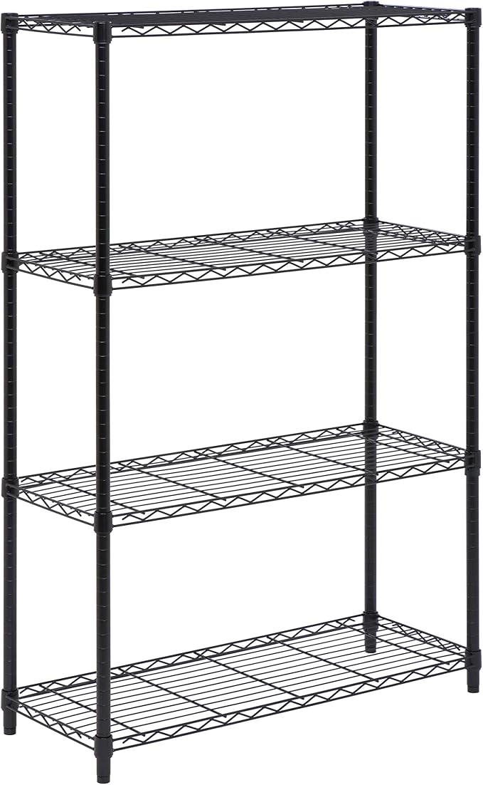 Honey-Can-Do 4-Tier Heavy Duty Adjustable Shelving Unit, 250-lb Per Shelf Metal Storage Rack, Wire Shelf for Garage Kitchen Office Pantry, Black, 36 x 14 x 54 in - Image 4