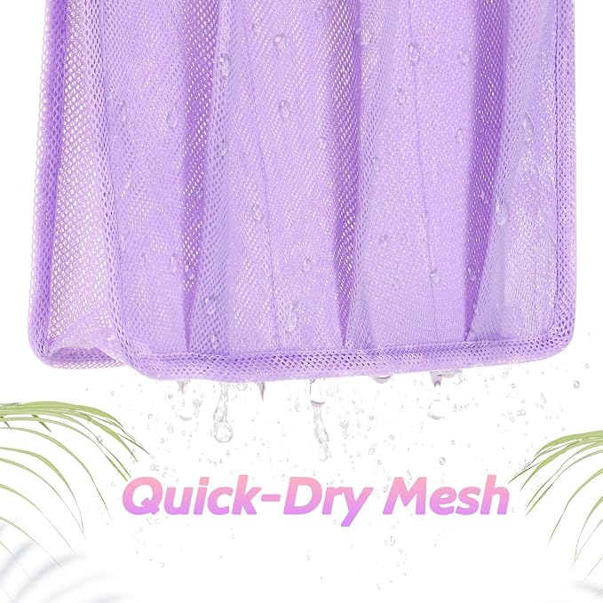 famichan Portable Mesh Shower Caddy, Gym Travel Camp Dorm Room Essentials for College Student Girl, Purple Bathroom Shower Bag - Image 4