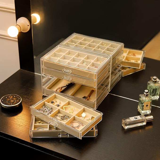 Cq acrylic Jewelry Organizer With 5 Drawers - Image 4