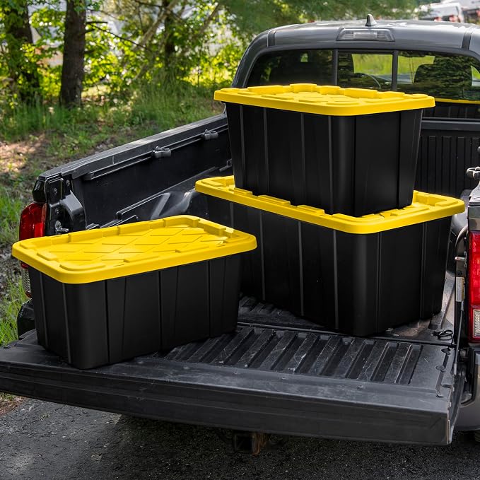Sterilite 16-Pack Industrial Tote, Plastic Storage Container Bins with Lids, 38 Gallon - Heavy-Duty Organizing Containers for Closet, Bathroom, and Office - Image 8
