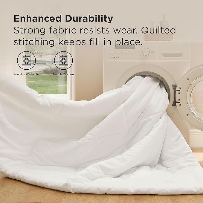 Bedsure 7 Pieces Full Comforter Set Premium Series, Hotel Luxury Soft Bed in a Bag, Goose Down Alternative, Safe for Sensitive Skin Bedding Comforter All Season Medium Warmth, White Wavy Quilted