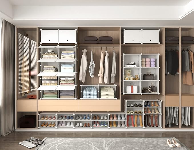 HOMIDEC Shoe Rack, 8 Tier Shoe Storage Cabinet 32 Pair Plastic Shoe Shelves Organizer for Closet Hallway Bedroom Entryway | 32 Pair, Shoe Shelves, Organizer, for Closet - Image 6