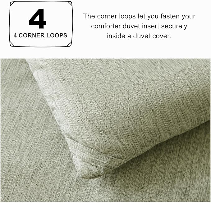 CozyLux King Size Comforter Set - 3 Pieces Olive Green Soft Luxury Cationic Dyeing Bedding Comforter for All Season, Breathable Lightweight Fluffy Boho Bed Sets with 1 Comforter and 2 Pillow Shams