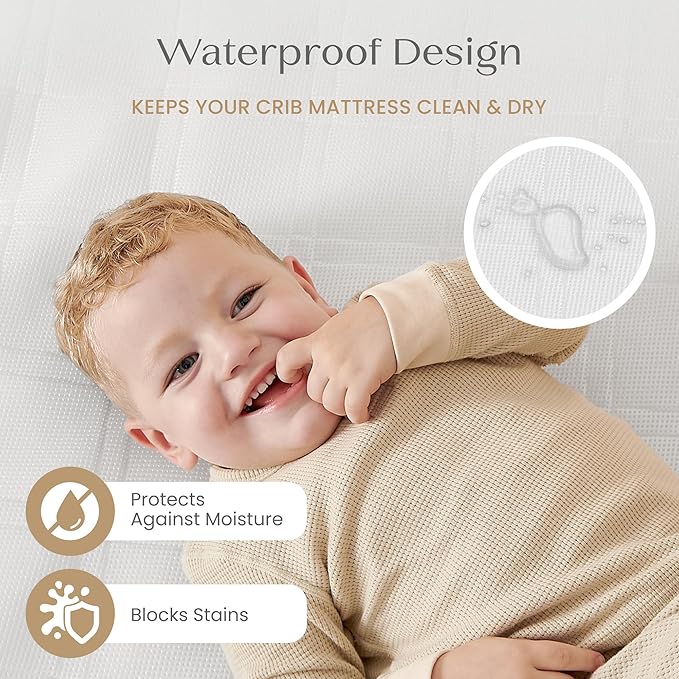 Delta Children Breeze Breathable Crib Mattress Topper, Makes Any Crib Mattress Breathable, 100% Washable, Ultra-Breathable Quilted Layer for Comfort, Fits Standard Size Cribs & Toddler Beds