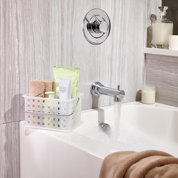 iDesign Small Shower Caddy with Handle, Portable Shower Organizer for Dorm or Bathroom, Clear Frost - Image 3