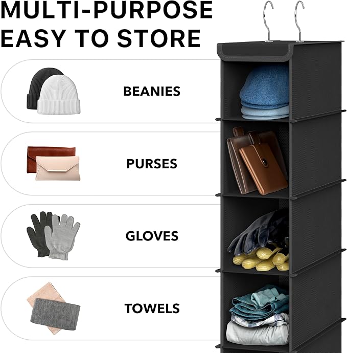 Simple Houseware 10 Shelves Closet Hanging Shoe Organizer, Black - Image 6