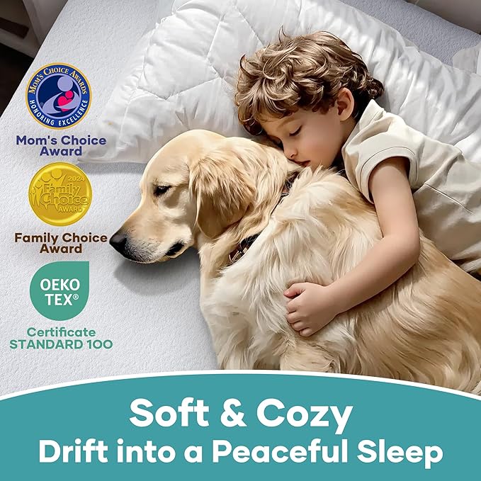 OhGeni 2 Pack Waterproof Mattress Protector, Twin Size Fitted Sheet with Deep Pocket, 6''-16'' Washable Hypoallergenic Mattresses Cover,Noiseless Soft Mattress Pad,Kids' Bedwetting,Pee & Dirt-Proof