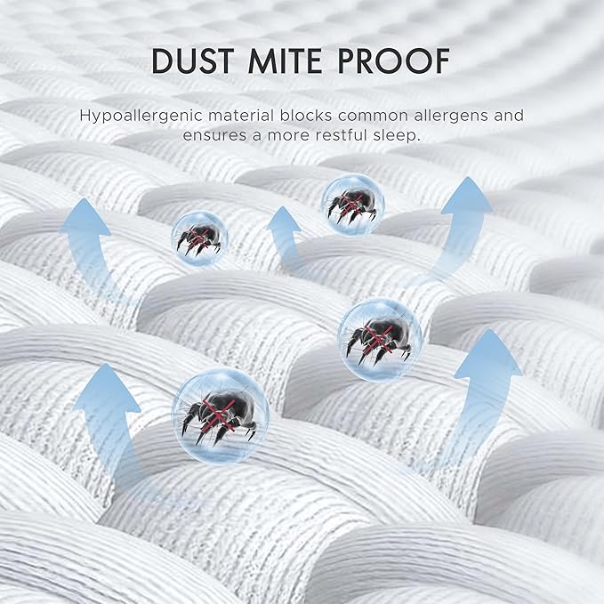 Twin XL Size Mattress Encasement, 15-18" Deep Pocket, Six-Sided Zippered Mattress Protector with 3M Scotchgard Stain Release, Waterproof & Breathable Cover