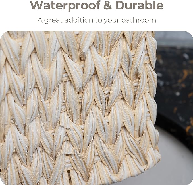 GRANNY SAYS Wicker Baskets for Organizing, Storage Basket for Shelves, Shelf Baskets with Handles, Waterproof Woven Basket for Living Room, Rectangular Baskets for Entryway, 2-Pack - Image 3