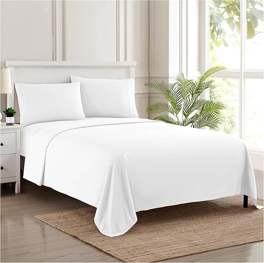1800 Thread Count Sheet Set – Soft Egyptian Quality Brushed Microfiber Sheets – Luxury Bedding Set with Flat Sheet, Fitted Sheet, 2 Pillow Cases
