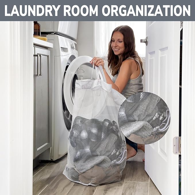 Goodpick Laundry Basket with Wheels, 75L Laundry Hamper for Dirty Clothes, College Dorm Essentials, Clothes Hamper for Livng Room, Grey&White - Image 5