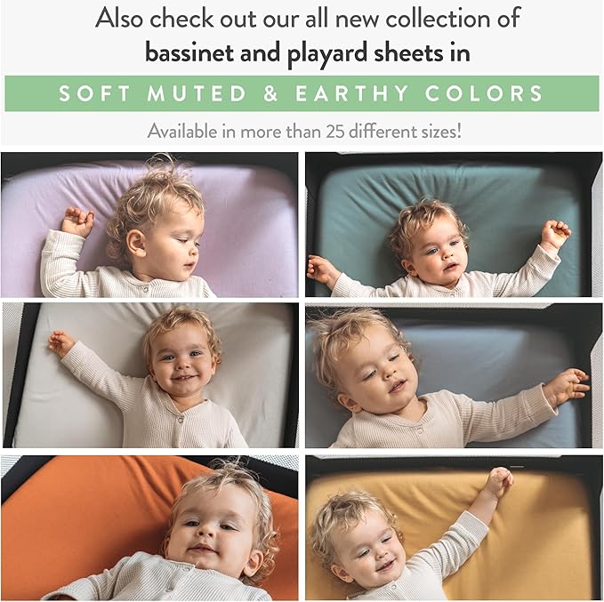 Joey + Joan Waterproof Bassinet Mattress Pad Cover Compatible with ANGELBLISS Baby Bassinet – 2 Pack Quilted Mattress Protector Made from Ultra Soft Bamboo Viscose Terry – 21" x 33"