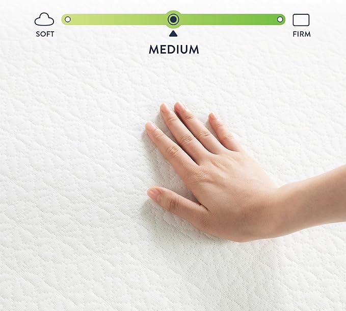 Best Price Mattress 12 Inch Queen Mattress Bed-In-A-Box, Green Tea Memory Foam, White