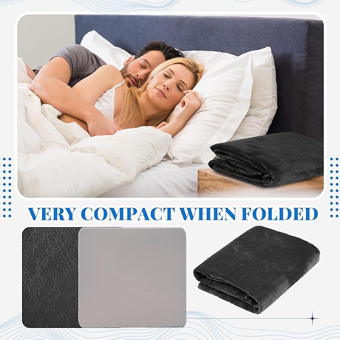 Waterproof Mat Reusable Stainproof Blanket Quiet Easy Use Towel Protector for Multi Functional Bed Sheets Comfort(Black,27.5 x 27.5 Inch)