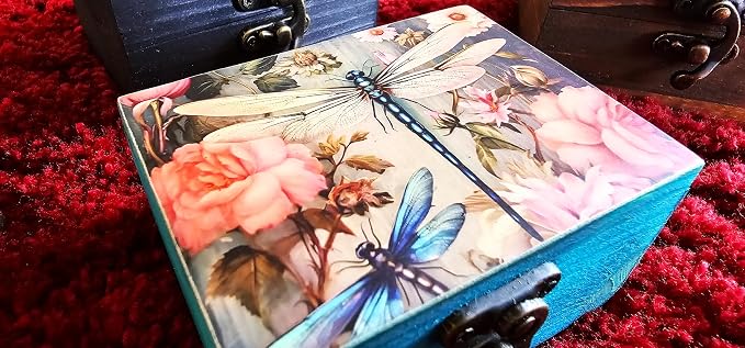 Trinket Box Small Jewelry Keepsake Box | Earrings Necklace Storage Box for Girls Women | Gift Idea Valentine's Day, Birthday Christmas, Weddings, Animals Ornaments for Home Décor (Dragonfly) - Image 4