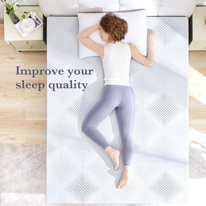 SINWEEK 3 Inch Gel Memory Foam Mattress Topper King Size, Mattress Pad for Body Pressure Relief, Cooling Bed Topper with Breathable Soft Cover, CertiPUR-US Certified, Firm Version
