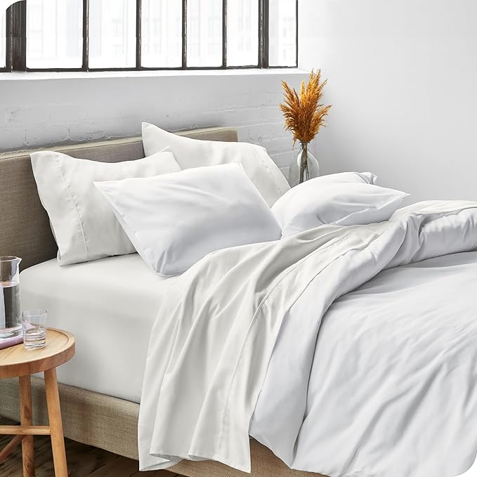 Bare Home Split Head Flex King Sheet Set - 1800 Ultra-Soft Microfiber Bed Sheets - Double Brushed - Deep Pockets - Easy Fit - 4 Piece Set - Bedding Sheets & Pillowcases (Cream)