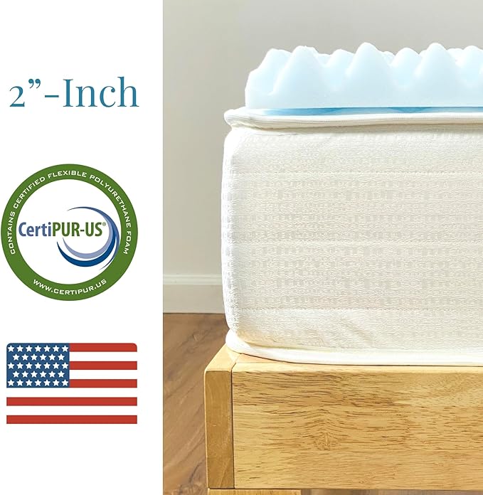 Airflow Foam Mattress Topper, Egg Crate Foam Pad, Hospital Mattress Pad and Bed Topper for Support, Pressure Relief and Weight Distribution. (King)