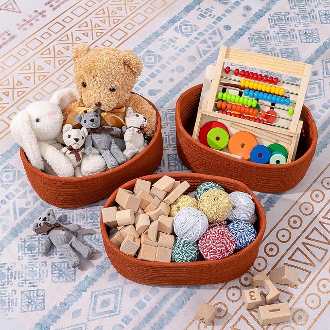 CubesLand Toys Closet Storage Organizer Baskets Bins for Cube Ogranizer/Shelving,Woven Basket for Organizing,Decor Basket for Living Room,Bedroom,Perfect for Pet Toy&Food Storage,2pack Brick Red - Image 2