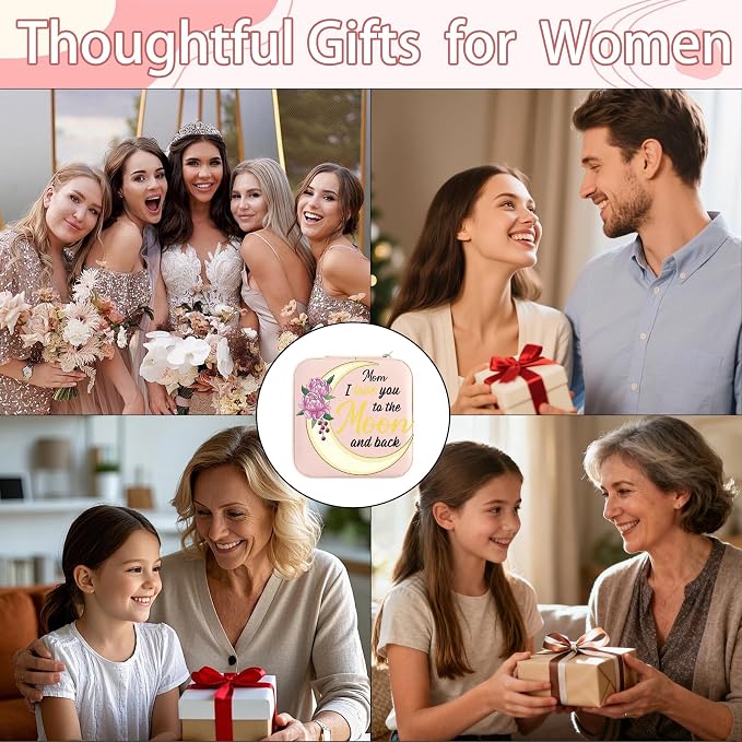 Mom Gifts Mom I Love You To The Moon And Back Jewelry Box Valentines Christmas Mothers Day Gifts for Moms from Daughter Son Kids Easter Birthday Gift for Moms Travel Jewelry Case for Mother - Image 7