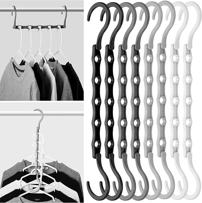 Mr. Pen Space Saving Hangers - 8 Pack Mixed Color Space Saver Shirt Hangers, Black, Gray, White by MrPen