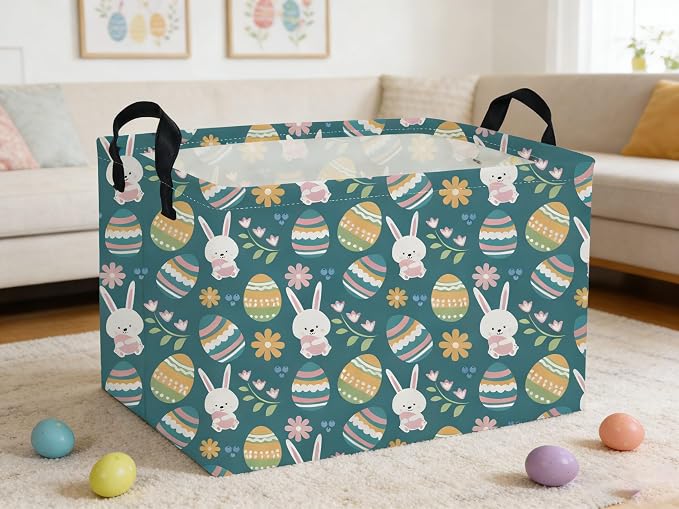 Rectangular Easter Basket Kids Basket Rectangular Cute Storage Bin Organizer Box Room Decor for Home Decor. - Image 3