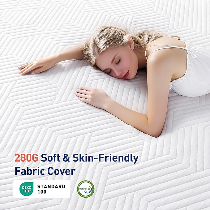 EnHomee 3 Inch Gel Memory Foam Mattress Topper Twin Size, Ventilated High Density Mattress Pad for Back Pain, Bed Topper with Removable Soft Cover, CertiPUR-US & Oeko-TEX Certified