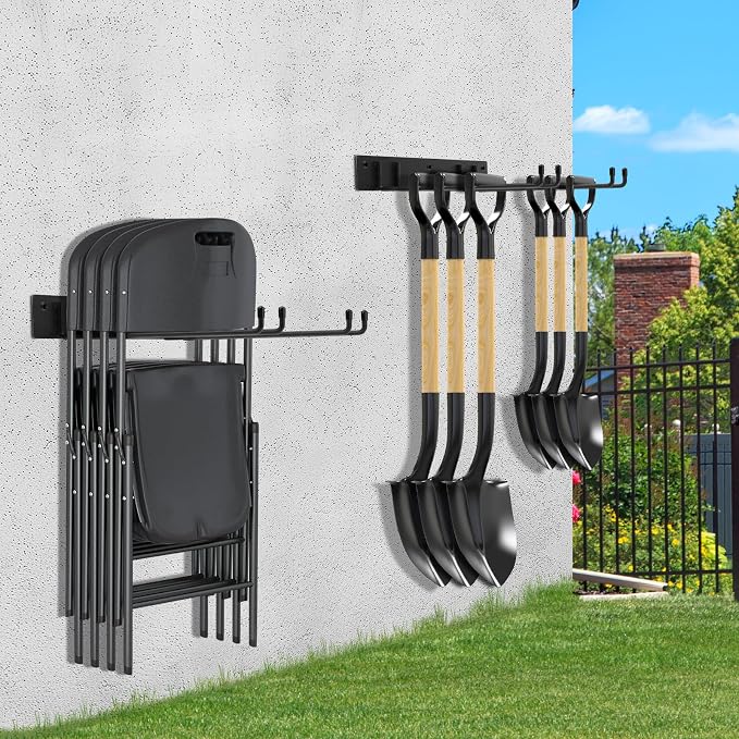 Folding Chair Rack,Metal Folding Chair Storage Rack - 2-Pack,Heavy Duty Design,Garage Organization & Foldable Chair Hanger - Image 2