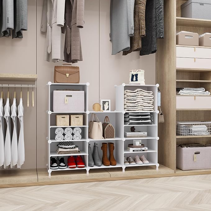 AWTATOS Closet Organizer 8 Cube Storage Shelves Closet Clothes Organizers and Storage Stackable Cubby Shelving for Closet Bedroom Living Room Office White - Image 4