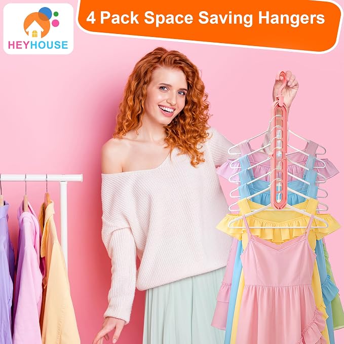Closet Organizers and Storage, Multifunctional Organization and Storage Home Essentials Magic Space Saving Hangers with 9 Holes for Wardrobe Closet Heavy Clothes - Image 9