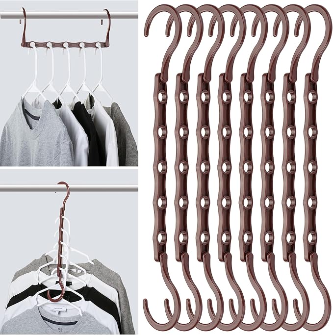 Mr. Pen Space Saving Hangers - 8 Pack Mahogany Color Space Saver Shirt Hangers by MrPen