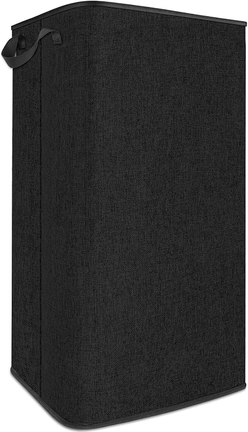 SNIGJAT Extra Large Laundry Hamper, 100 L Tall Laundry Basket with Sturdy Handles, Dirty Clothes Basket for Bedroom, Large Hamper, Sturdy Storage Organizer for Clothes Toys Black by SNIGJAT