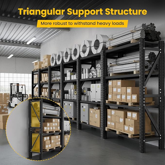 Heavy Duty Garage Shelving, 36" W x 16" D x 71" H, 3000 LBS Capacity, 4-Tier Adjustable Metal Storage Shelves, Reinforced Steel Storage Rack for Garage, Basement, Utility Room - Image 4