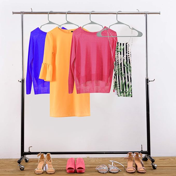 Utopia Home Plastic Hangers 200 Pack - Perfect Space Saving Clothes Hanger - Durable and Strong - Perfect Closet Organizers with Shoulder Grooves (Grey) - Image 5