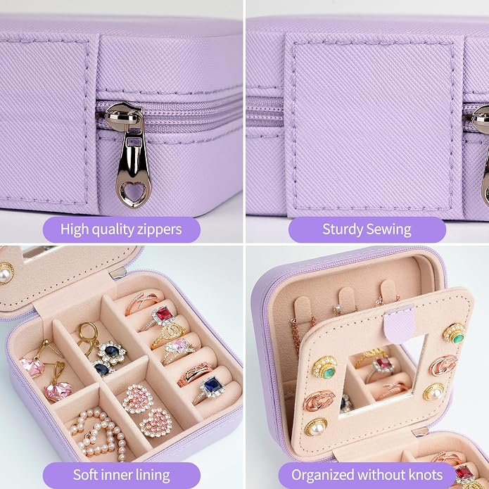 AYGXU Travel Jewelry Box for Women and Girls - Small Case With Initial A-Z - Teacher Gifts - Image 6