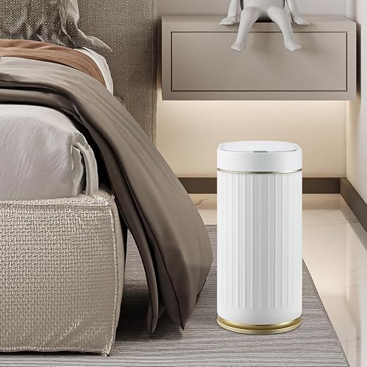 SYNCVIBE Bathroom Trash Can with Lid Automatic 2 Gallon Motion Sensor Garbage Bin, 7.5 Liter Smart Trash Bin Bathroom Decor, Plastic Garbage Can, Narrow Trash Can for Bedroom, Office, Living Room - Image 7