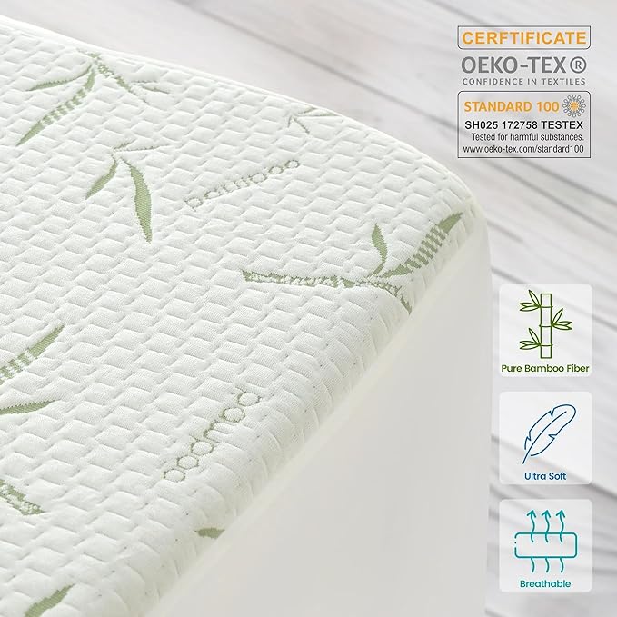 Hannah Linen 100% Waterproof Mattress Protector - Up to 16 Inches Fitted Deep Pocket Mattress Cover - Comfortable & Breathable Cooling Protector - Twin XL Mattress Cover