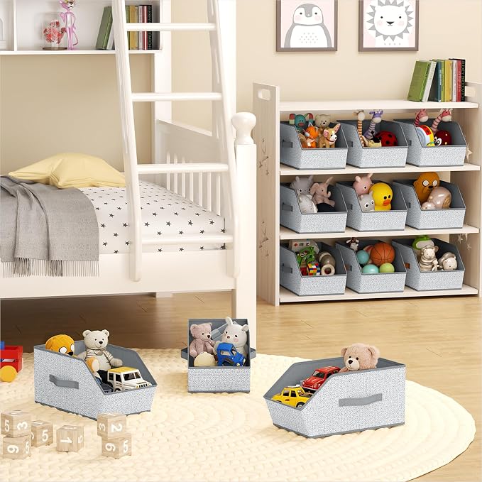 Homsorout Large Closet Storage Cubes - Closet Storage Bins with Dual Handles for Clothes, Towels, Toys, Shelf Organizer Bins for Bedroom, Nursery, Shelves, Small Spaces, Ant Light Gray, 4 Pack - Image 6