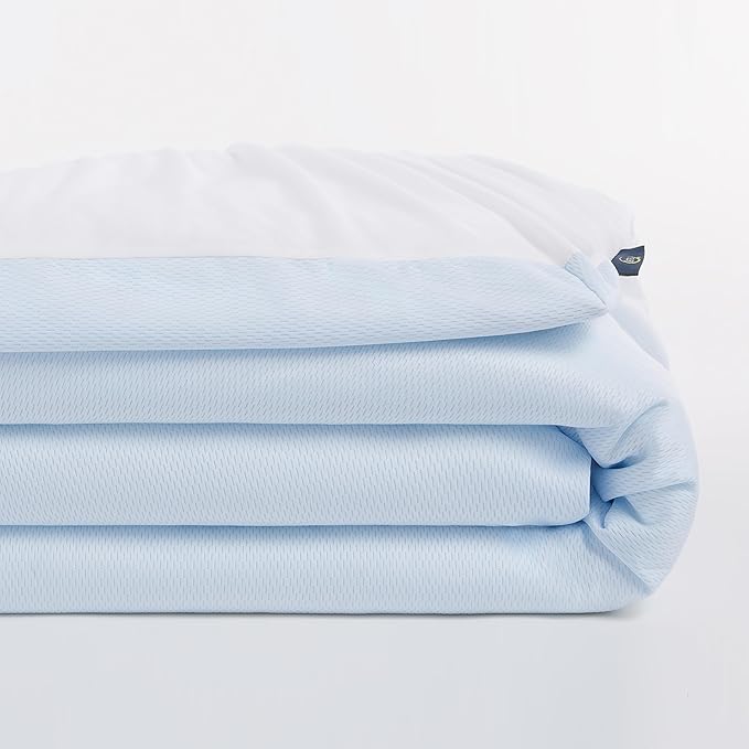 Serta Cool Air Waterproof Mattress Protector, 39" x 75" Soft and Breathable Mesh Cooling Mattress Topper, 18" Elastic Deep Pocket for Secure Fit, Twin