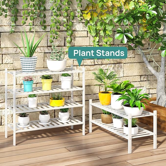 viewcare White Shoe Rack for Entryway, 2 Tier Shoe Organizer for Hallway Closet, Bamboo Wood Shoe Racks for Indoor Outdoor (White, 2-Tier) - Image 7