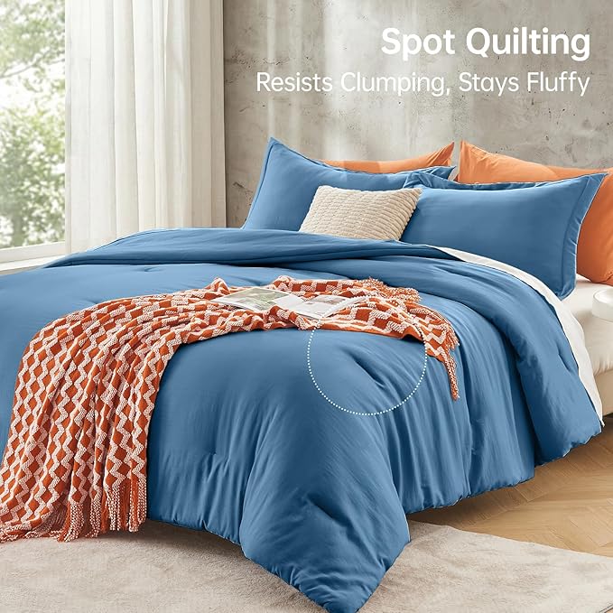 MUXHOMO Queen Comforter Set, All Season Ultra Soft Down Alternative Bedding - 3 Piece Lightweight Bed Set Includes 1 Comforter (90"x90") and 2 Pillow Shams (20"x26"), Teal