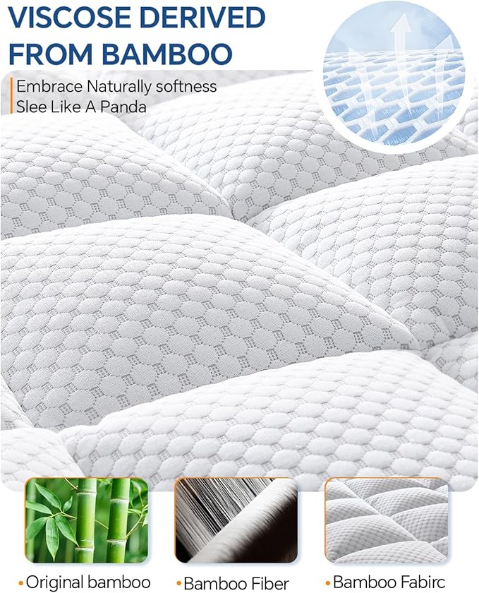 BEDELITE Twin Mattress Topper Dual Layer 4 Inch Memory Foam Mattress Topper, 2 Inch Pilow Top Mattress Pad and 2 Inch Premium Gel Foam Mattress, with Stretchable Pockets Up to 6"-24"