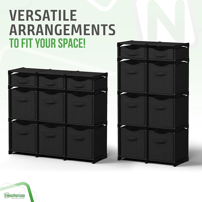 Cube Storage Organizer with Storage Bins Included - The Perfect Closet Organizers and Storage Solution. Includes 9 Storage Cubes, Great For Toy Storage, Closet Storage, Clothes Storage (Black) - Image 5