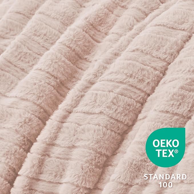 BEDELITE Fleece Twin Comforter Set -Super Soft & Warm Fluffy Pink Faux Fur Bedding, Luxury Fuzzy Heavy Bed Set for Winter with 1 Pillow case