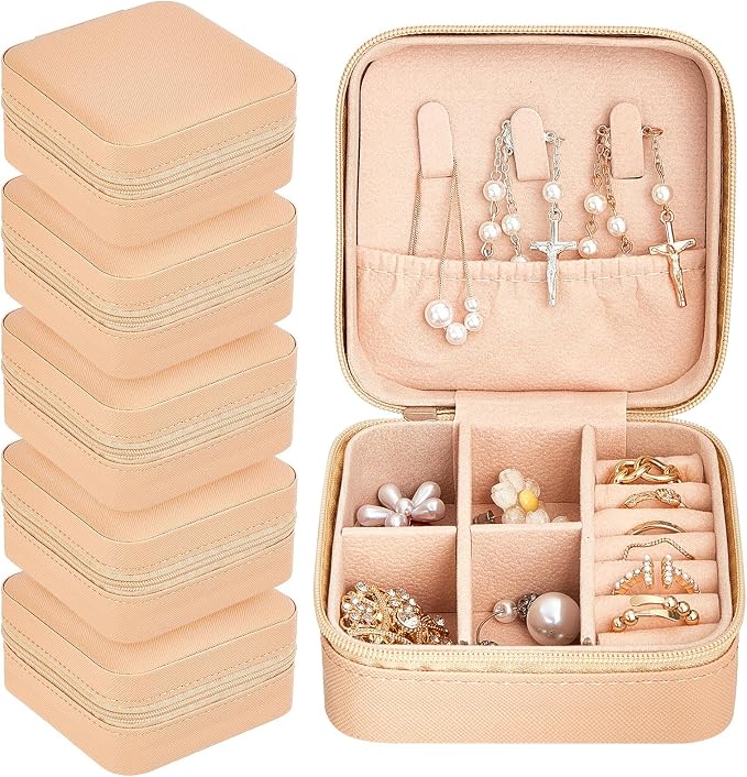 Taiyin Travel Jewelry Case, Bridesmaid Gifts Mini Jewelry Organizer, PU Leather Portable Earring Box for Women Girls by Taiyin