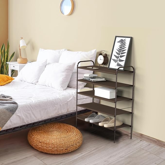 Simple Houseware 5-Tier Shoe Rack Storage Organizer, Bronze - Image 7