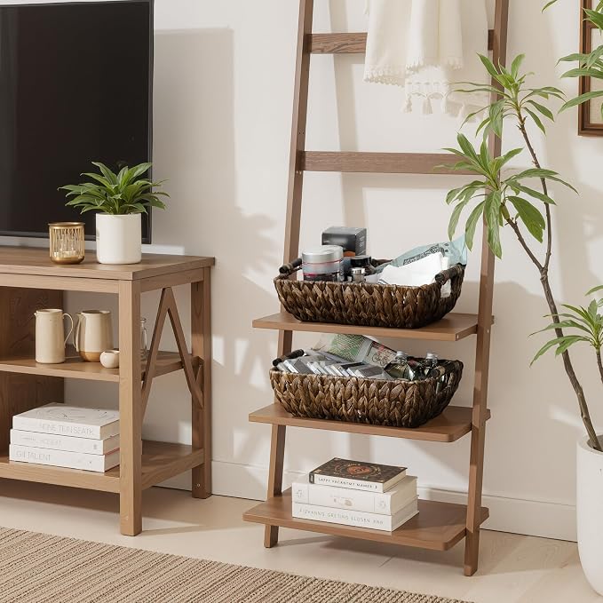 StorageWorks Wicker Baskets for Organizing, Woven Basket with Wooden Handles, Wicker Storage Baskets for Shelf, Brown, 2-Pack - Image 5